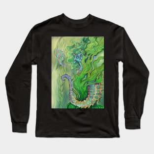 Shy Seahorse Mermaid Long Sleeve T-Shirt